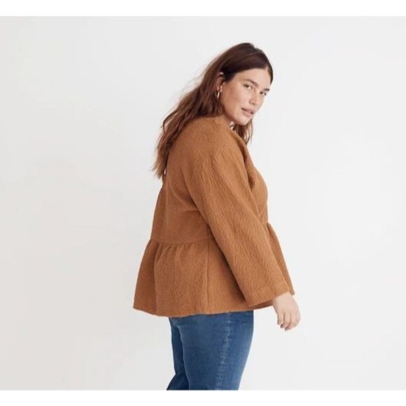 Madewell Tops - Madewell Womens Mustard Yellow Textured Long Sleeve Tunic Top By Wanderer 1X